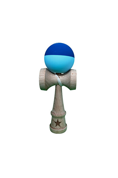 Berbis Kendama X Originala - Jucarie din Lemn, 18 cm, Model Bicolor Albastru ...