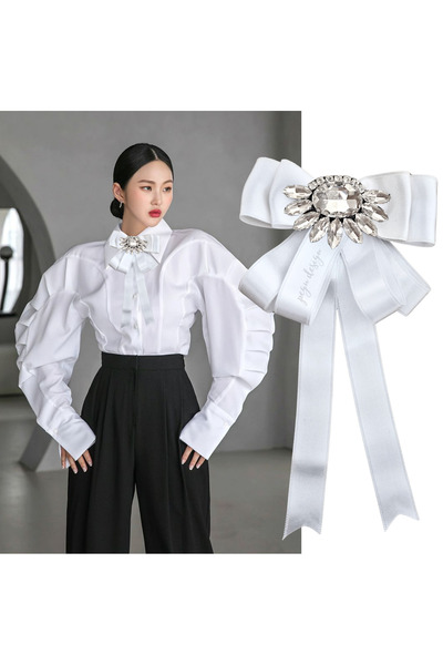 pegu baby collection TAŞLI,BEYAZ SATEN YAKA ÇİÇEĞİ,YAKA BROŞ,Okul,çanta,şal,g...