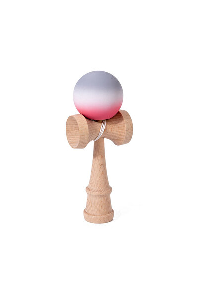 Berbis Kendama X Originala - Jucarie din Lemn, 18 cm, Model Rosu-Alb-Gri in D...