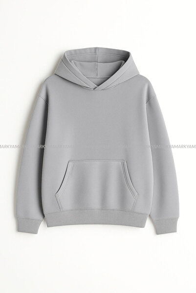 LG LAGULER هودي سويت شيرت للجنسين بلون واحد بثلاثة خيوط من الصوف بمقاس كبير ل...