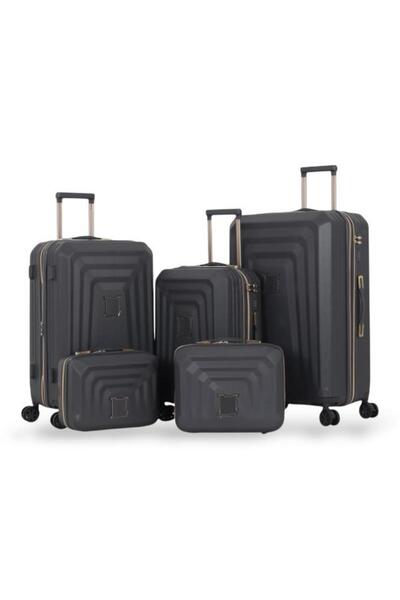 DİMA Dabsh Bride Travel Bag Set - 5 pieces, including 3 trolley bags and 2 makeup bags - with double covers - and an expansion zipper