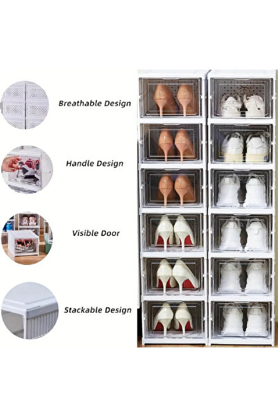 Sultan Integrated Foldable 6 Layers No Installation Plastic Shoe Organizer Box