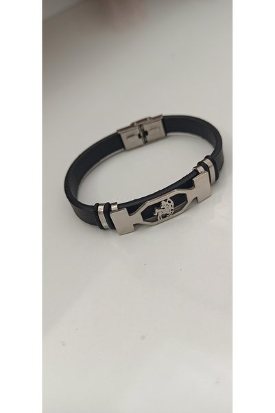 MATRUŞKA DERİ SANAT TASARIM Special Design Zodiac Sign Steel Bracelet (Aquarius)