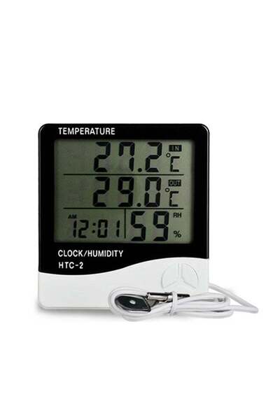 Generic Indoor and Outdoor Temperature Thermometer White/Black/Grey
