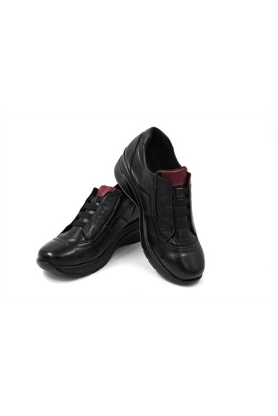 De Scario 051 Pantofi confort pentru femei din piele - NEGRU