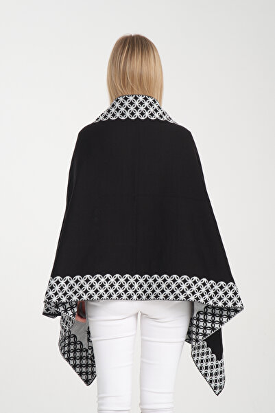 Cebe Ring-Patterned Shoulder Shawl, Double-Sided Knitwear Shoulder Shawl