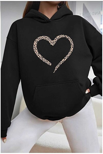 tkn your style МОДНА СУИТШИРТКА С КАПЮШОН И ОГРОМЕН РАЗМЕР С ЛЕОПАРДОВ ПРИНТ