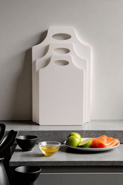 Simona Home Marble Cutting Board (3 Pieces) White Color Decorative Suitable for Presenting Luxury Cutting Board