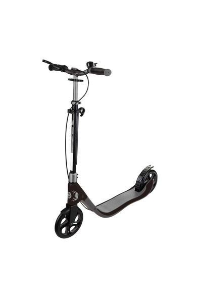 Globber سكوتر ONE NL 205 الفاخر ذو العجلات الكبيرة - سكوتر ركل قابل للطي والتعديل - تيتانيوم وفحم أخضر