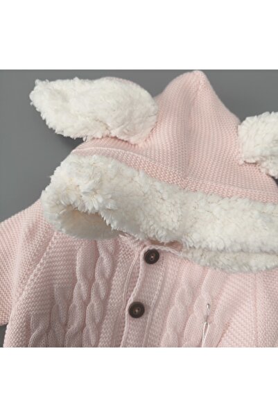 Renata's Unisex Girl Boy Baby Bunny Ear Hooded Knitwear Knitted Inside Welsoft Winter Romper