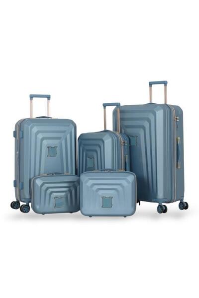 DİMA Dabsh Bride Travel Bag Set - 5 pieces, including 3 trolley bags and 2 makeup bags - with double covers - and an expansion zipper