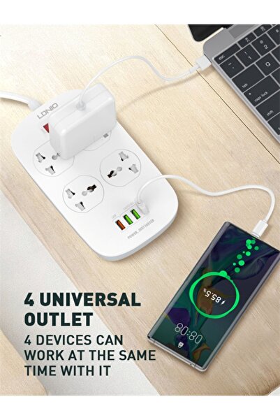 Generic 4 Usb Socket 4-way Power Strip Extension Cable 2 Meter