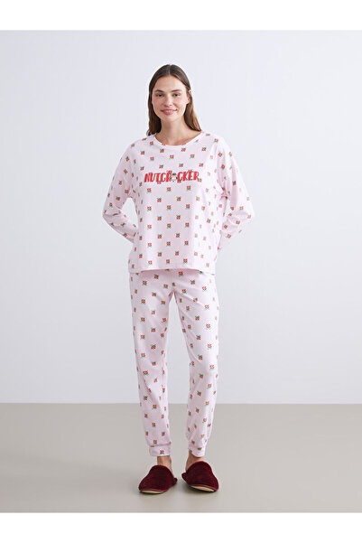 LC Waikiki Γυναικεία πιτζάμα με σχέδιο με λαιμόκοψη