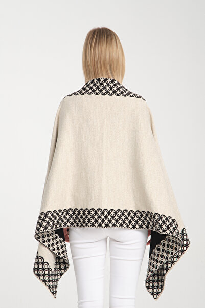 Cebe Ring-Patterned Shoulder Shawl, Double-Sided Knitwear Shoulder Shawl