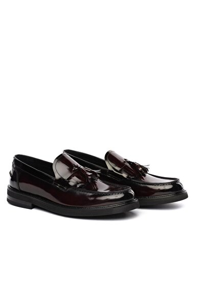 Greyder 64729 Bordo Açma Hakiki Deri Erkek Loafer Ayakkabı