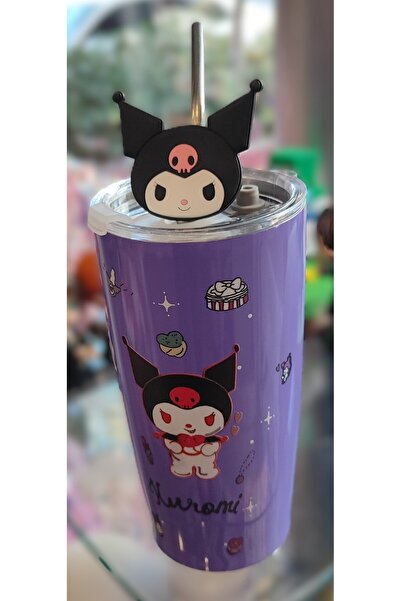 ada çanta kırtasiye Kuromi Figured Stainless Steel Straw Cup 500ml Ad98740