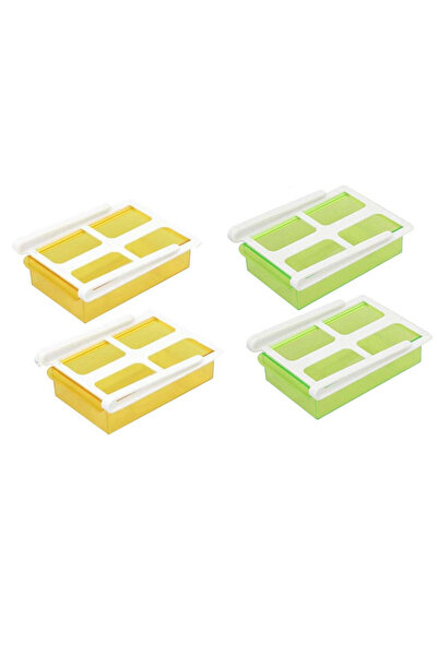 Generic 4-Pack Green/White Refrigerator Storage Box