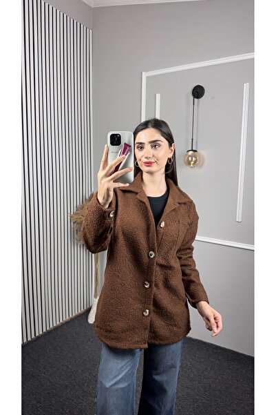 TEXXANA Short Pocketed Buttoned Cashmere Long Coat Jacket