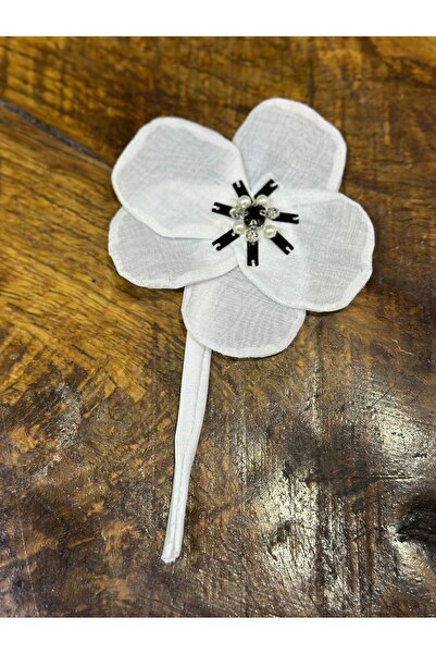 Gönülden Tasarım APLICAȚIE DE CUSUT BONCK ZIRCON STONE BUD WHITE ARMA 11X11 CM