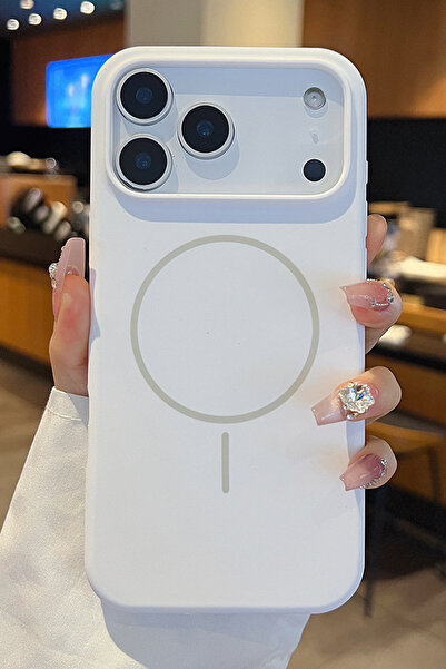 WANNA PROTECT Iphone 17 Pro Uyumlu Magsafe Destekli Kablosuz Renkli Silikon İ...