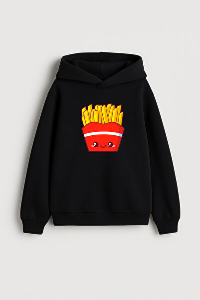 MODA Πατάτες με τύπωμα Γυναικεία Ανδρικά Παιδικά Μαύρα με κουκούλα Φούτερ με ...