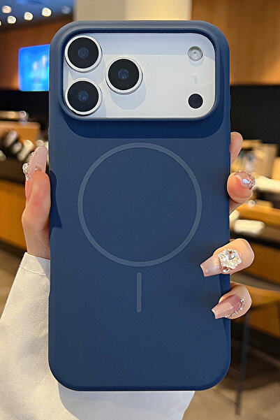 WANNA PROTECT Iphone 17 Pro Max Uyumlu Magsafe Destekli Kablosuz Renkli Silikon İçi Kadife Telefon Kılıfı Kapak