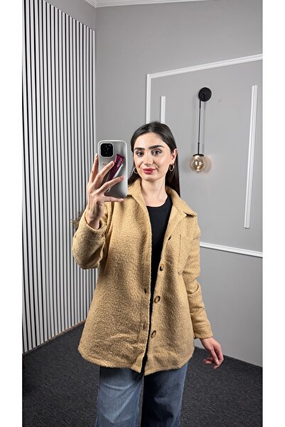 TEXXANA Short Pocketed Buttoned Cashmere Long Coat Jacket