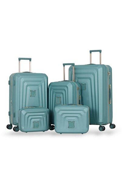 DİMA Dabsh Bride Travel Bag Set - 5 pieces, including 3 trolley bags and 2 makeup bags - with double covers - and an expansion zipper