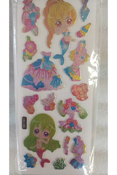 BADE TOYS Sparkly STICKERS DENİZKIZI Temalı Kabartma Stıcker 1 Kartela