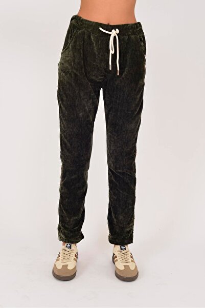 Park Moda 21993 Velvet Pants with Elastic Waist