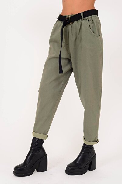 Park Moda 8600 Belt-Detail Jogger Gabardine Pants