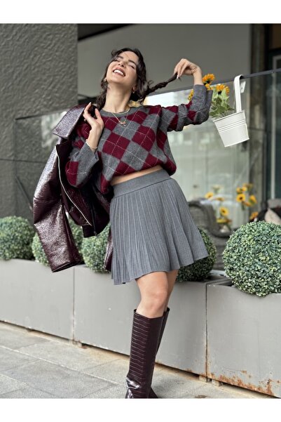 Leila Piliseli Şort Etek