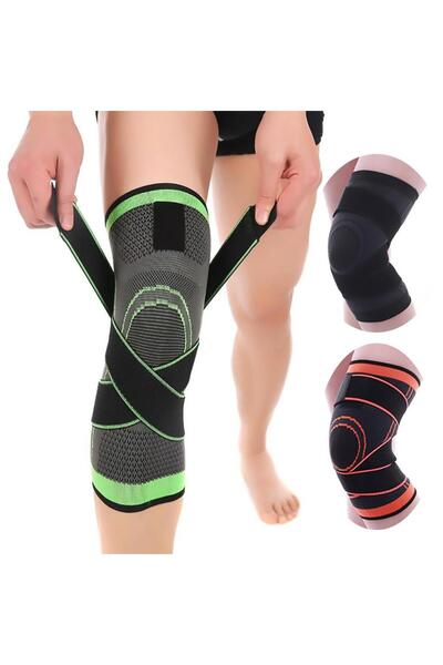 UFKSTORE Spor Basınçlı Örme Kayış Bandajı Termal Dizlik Yeşil (1 ADET)