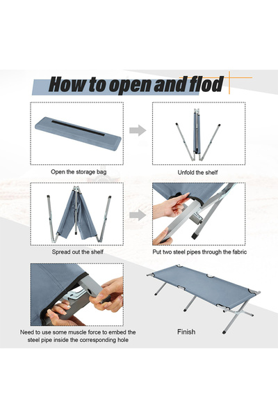 Cady One High Quality Lightweight Portable Aluminum Folding Camping Cot with Mesh Cloth 195*65*45cm