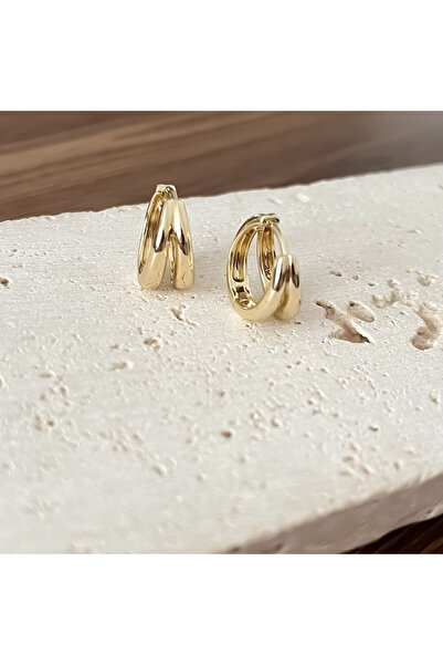 ATELİER GİZEM Xuping kararmaz 14k gold çelik halka küpe