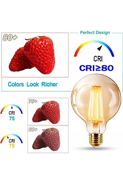 Generic Vintage Edison LED Light Bulb, E27 Edison Screw 6W(48W Equivalent) G125 Large Globe LED Filament Bul