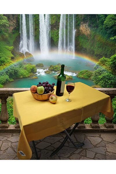 Exve Exclusive Жовта проста Happy Бавовняна тканина Екологічна наметна скатертина 150 см