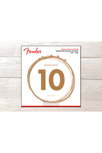 FENDER 860XL Phosphor Bronze Dura Tone Coated 10-48 Acoustic Guitar String 0730860402