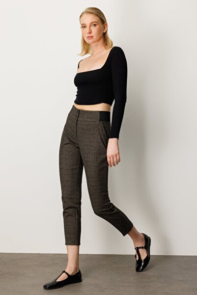 Ekol Herringbone Patterned Skinny Leg Trousers 1101-26K