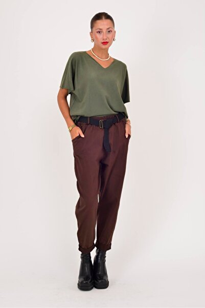 Park Moda 8600 Belt-Detail Jogger Gabardine Pants