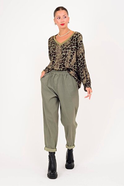 Park Moda 8594 Jogger Gabardine Pants with Elastic Waist