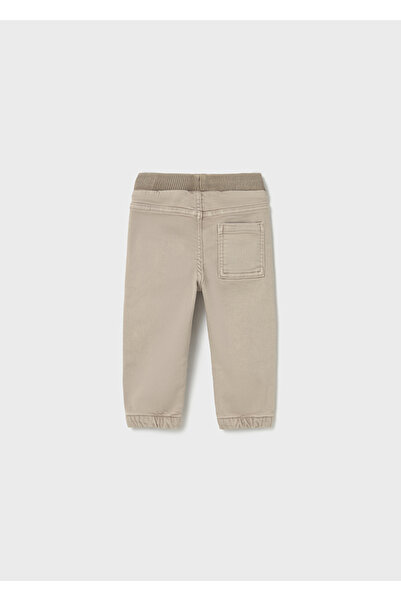 MAYORAL 1-4 Years Old Baby Boy Jogger Pants – Beige, with Pockets and Elastic Waistband