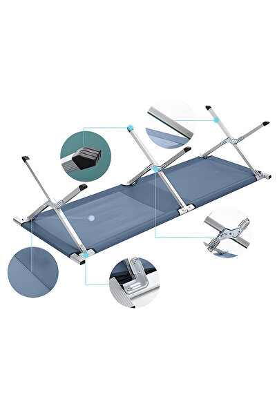 Cady One High Quality Lightweight Portable Aluminum Folding Camping Cot with Mesh Cloth 195*65*45cm
