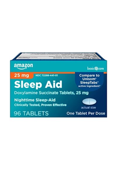 Amazon Sleep Aid, Insomnia Treatment, Doxylamine Succinate, 96 Tablets