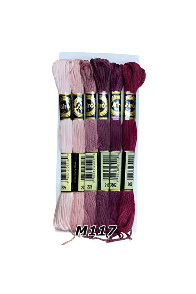 EleganTShoP Airo Muline Etamin Koton Nakış İpi İpliği 6 Adetli Set