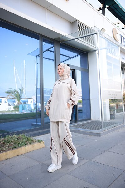 Ryzi Moda Women's Hijab Sports Tracksuit Set Double