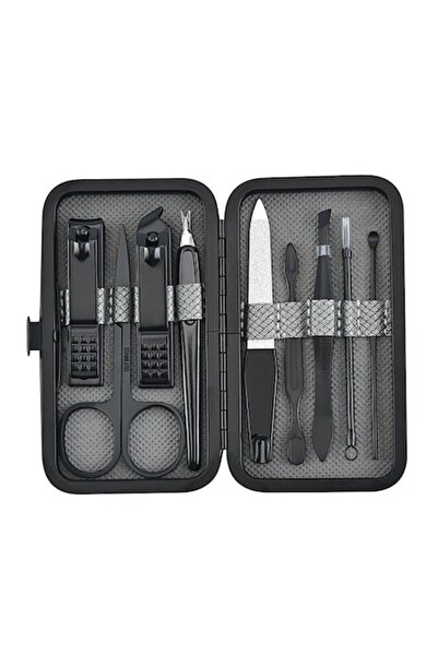 Zamo Σετ μανικιούρ και πεντικιούρ, Zamo®, από ανοξείδωτο ατσάλι, μαύρο και γκρι, 9 τεμάχια