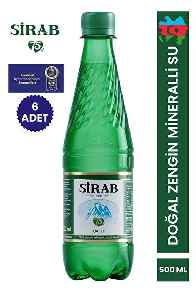 SİRAB Doğal Zengin Mineralli Maden Suyu Qazlı 500 ml 6 Adet