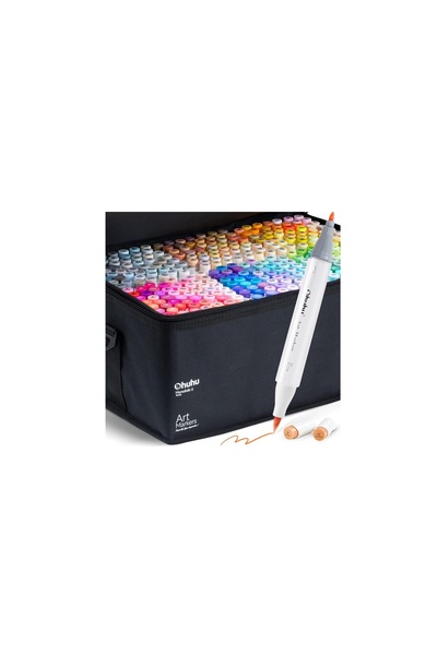 Ohuhu Honolulu Set of 320 Markers, Alcohol Based, Dual Tips Brush&Fine, Multicolor