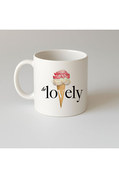 MODA كوب بورسلين هدية مطبوع عليه آيس كريم جميل